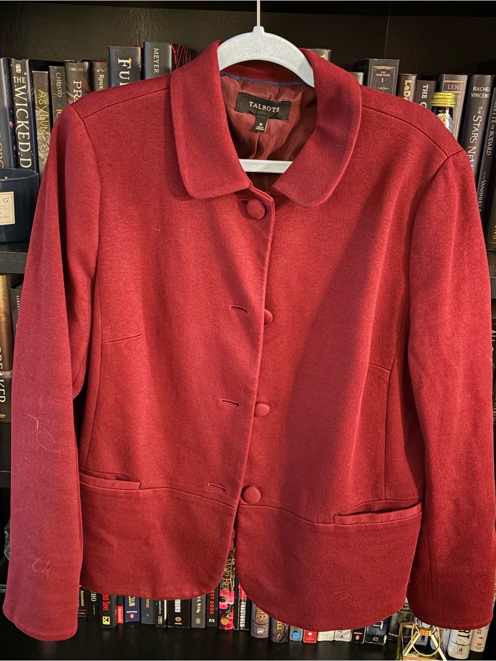 Talbots Women's Red Button-Front Work Jacket - Picture 2 of 4